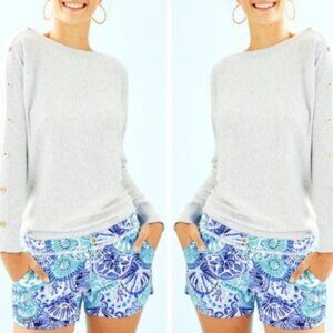 Lilly Pulitzer Adie short in Turquoise Oasis Half Shell Metallic print 12 NWT